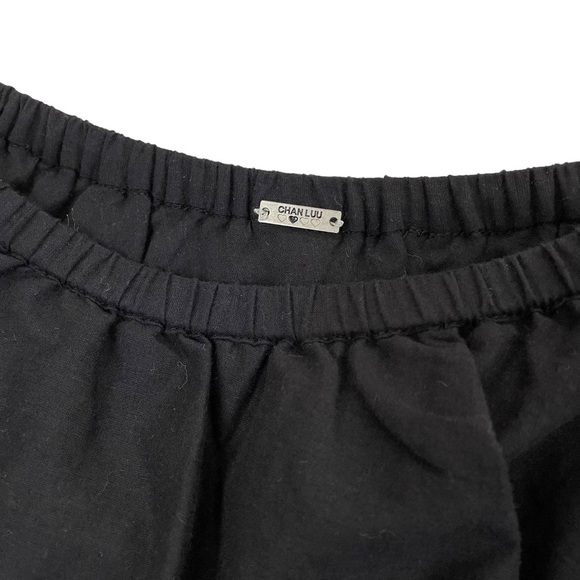 Chan Luu Lexington One Shoulder Ruffle Top Black - Picture 6 of 11